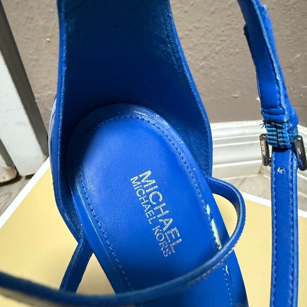 Michael Kors Vibrant Blue Strappy Heels - Picture 4 of 6